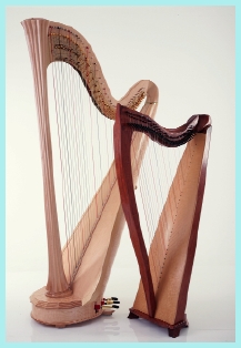 Pedal and lever harps